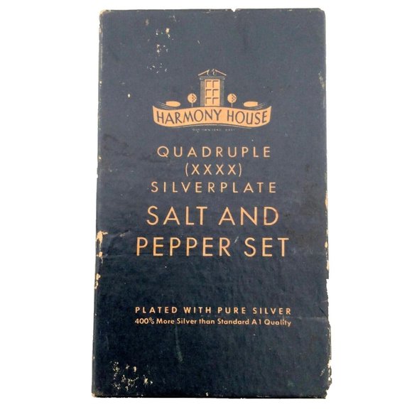 Vintage Harmony House Salt/Pepper Shakers Quadruple Silverplate - Picture 3 of 7